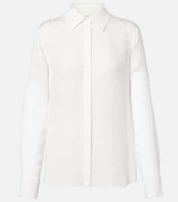 Gancini silk crêpe shirt | Ferragamo