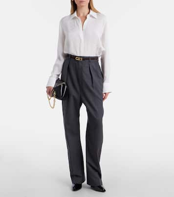 Gancini silk crêpe shirt | Ferragamo
