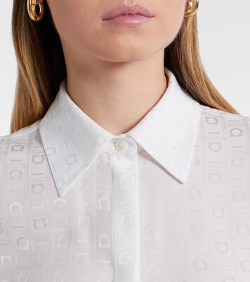 Gancini silk crêpe shirt | Ferragamo