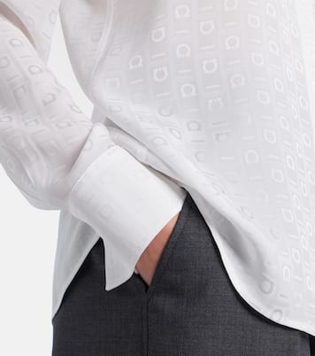 Gancini silk crêpe shirt | Ferragamo