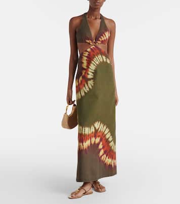 Marilyn dyed denim midi dress | Alémais