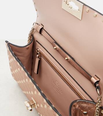 Borsa Rockstud Spike in pelle metallizzata | Valentino Garavani
