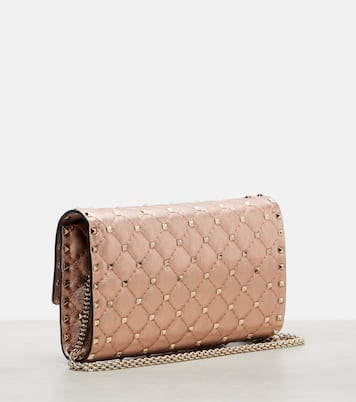 Borsa Rockstud Spike in pelle metallizzata | Valentino Garavani