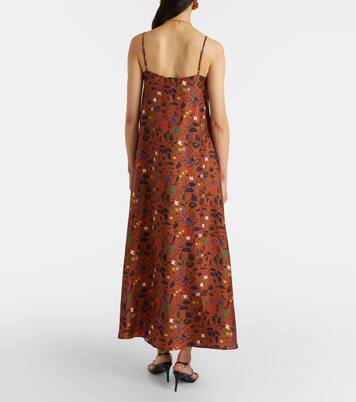Melfi printed silk twill midi dress | Asceno