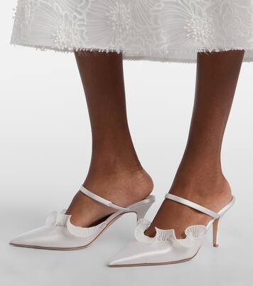 Cecile 70 ruffled satin mules | Malone Souliers