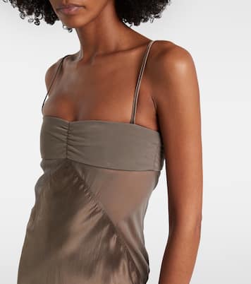 Vestido de fiesta Combo de satén con seda | Rick Owens