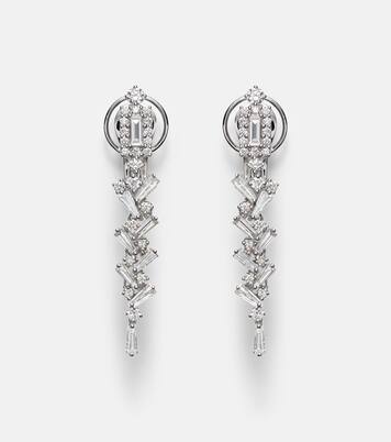 18kt white gold (750/1000) earrings with diamonds | Yeprem
