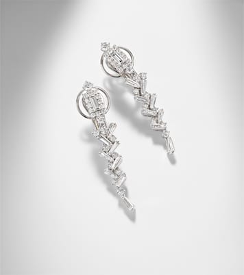 18kt white gold (750/1000) earrings with diamonds | Yeprem
