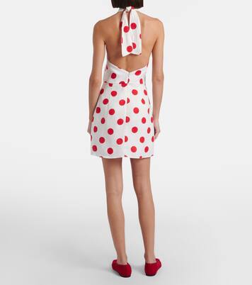 Veneta polka-dot halterneck linen minidress | Cala de la Cruz