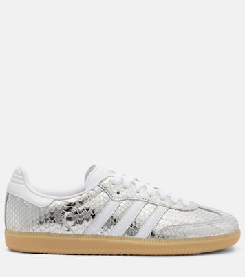Samba OG snake-effect metallic leather sneakers | Adidas