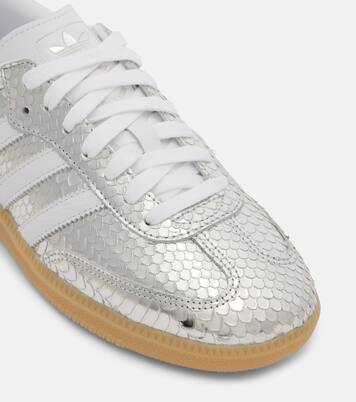 Samba OG snake-effect metallic leather sneakers | Adidas