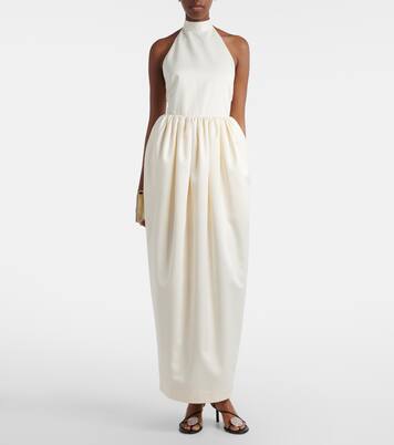 Bridal halterneck satin gown | Rotate