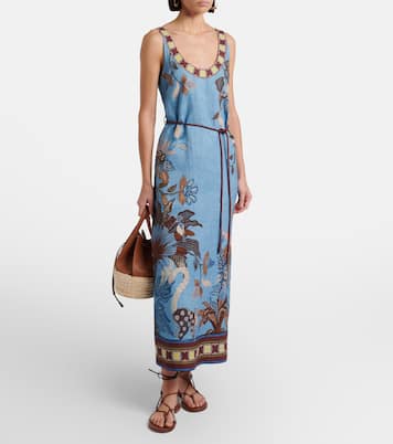 Georgie printed linen midi dress | Alémais