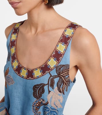 Georgie printed linen midi dress | Alémais