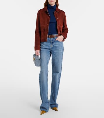 Symmetry Pochette Mini suede top-handle bag | Savette