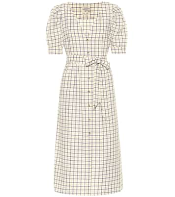 Vestido midi Alma de algodón de cuadros | Baum und Pferdgarten