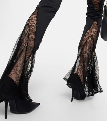 Pantaloni flared in pizzo a vita alta | Mugler