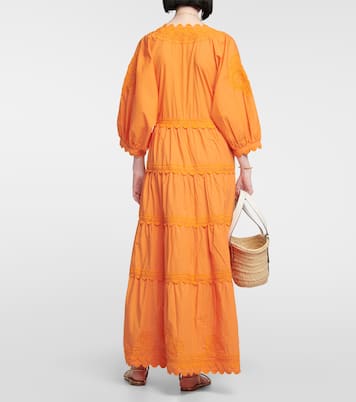 Embroidered cotton poplin maxi dress | Juliet Dunn