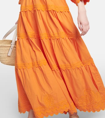 Embroidered cotton poplin maxi dress | Juliet Dunn