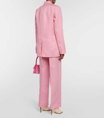 Azores single-breasted linen blazer | Asceno