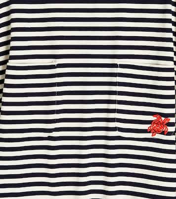 Abito in cotone a righe con ricamo | Vilebrequin Kids