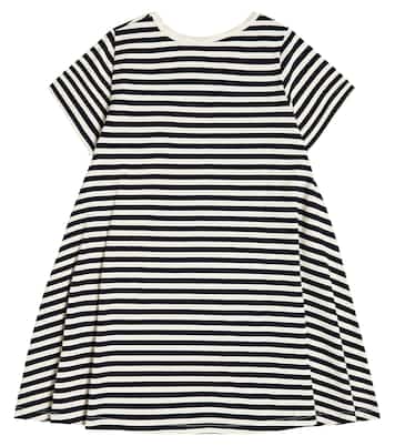 Abito in cotone a righe con ricamo | Vilebrequin Kids
