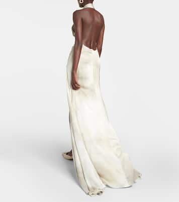 Floral-appliqué asymmetric gown | Coperni