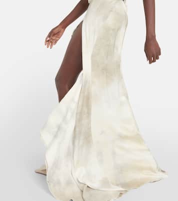 Floral-appliqué asymmetric gown | Coperni
