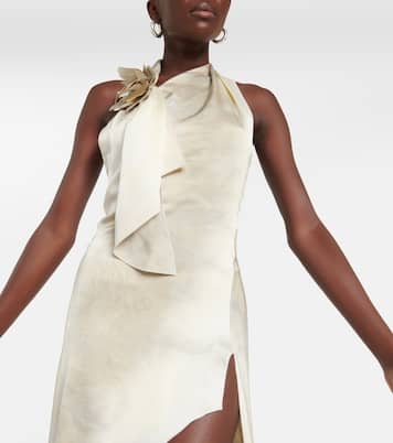 Floral-appliqué asymmetric gown | Coperni