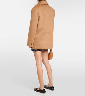 Blazer doppiopetto in cammello | Miu Miu