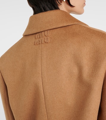 Blazer doppiopetto in cammello | Miu Miu