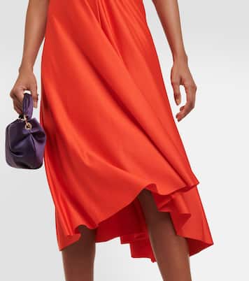 Vestido midi en satén drapeado | Victoria Beckham