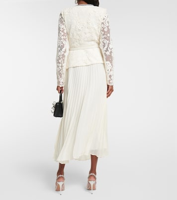 Lace and chiffon midi dress | Self-Portrait