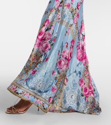 Embellished floral silk satin slip dress | Camilla
