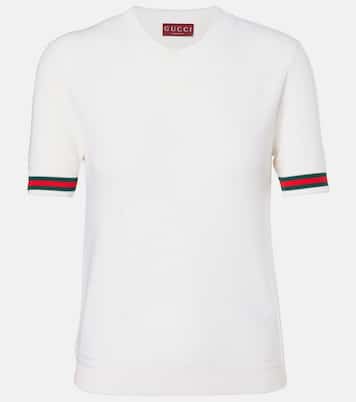 Web Stripe wool top | Gucci