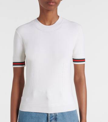 Web Stripe wool top | Gucci