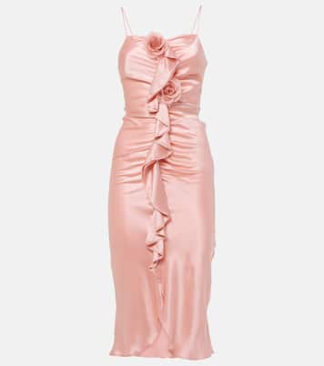 Ruched silk crêpe midi dress | Rodarte