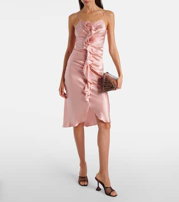 Ruched silk crêpe midi dress | Rodarte