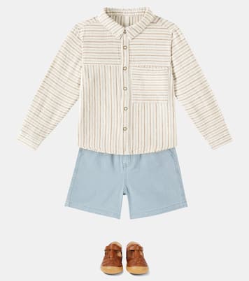 Camisa Walker de mezcla de lino a rayas | Rylee + Cru