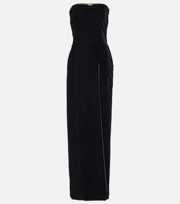 Robe bustier longue en velours | Tom Ford