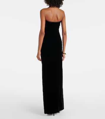 Robe bustier longue en velours | Tom Ford