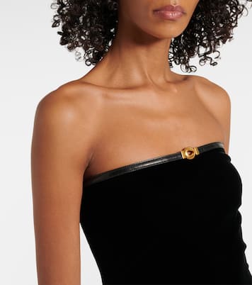 Robe bustier longue en velours | Tom Ford