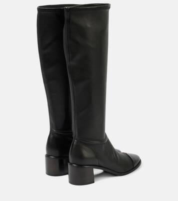 Leather knee high boots in black Tory Burch Mytheresa