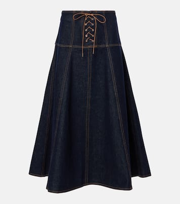 Falda midi Estelle de denim | Ulla Johnson