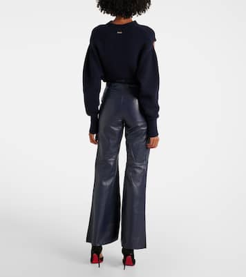 High-Rise-Schlaghose aus Leder | Victoria Beckham