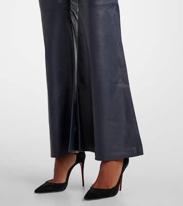 High-Rise-Schlaghose aus Leder | Victoria Beckham