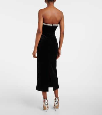 Abito midi in velluto con cristalli | Roland Mouret