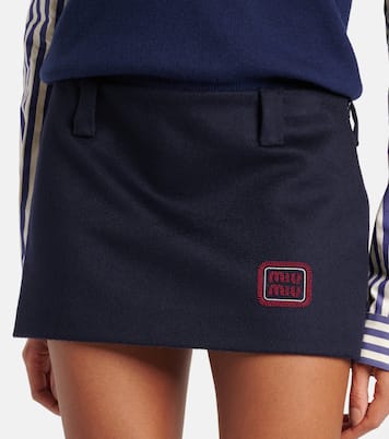 Gonna corta in lana e cahsmere  | Miu Miu