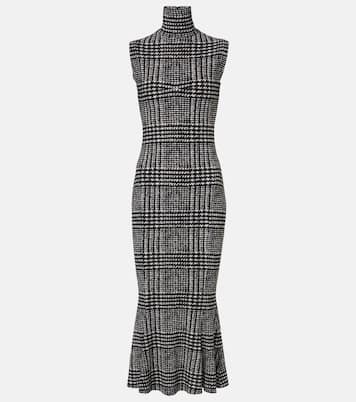 Checked midi dress | Norma Kamali