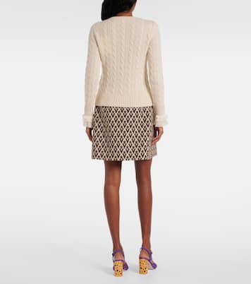 Cable-knit ruffled cashmere sweater | Valentino
